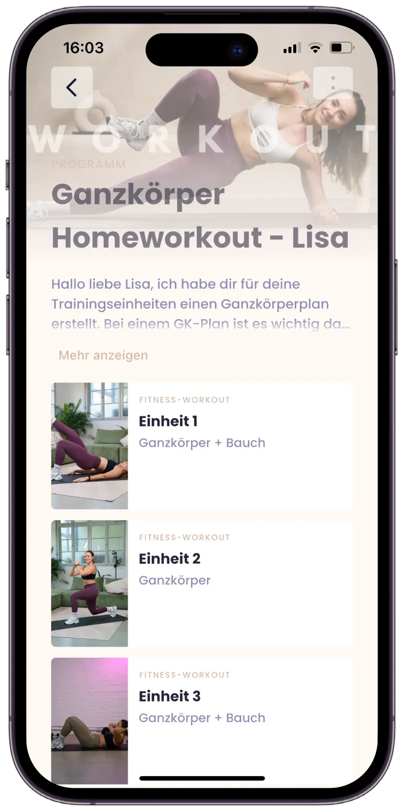 An dein Ziel und Alltag angepasste Trainingspläne
